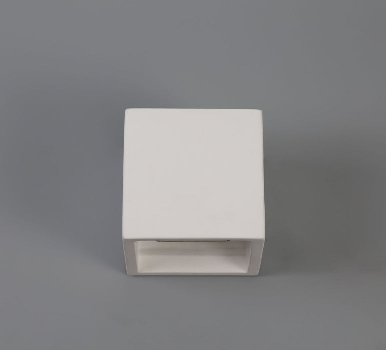 Deco Alina Square Wall Lamp, 1 x G9, White Paintable Gypsum • D0494