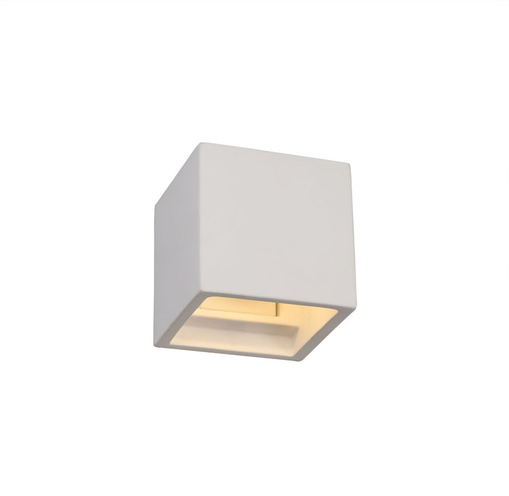 Deco Alina Square Wall Lamp, 1 x G9, White Paintable Gypsum • D0494