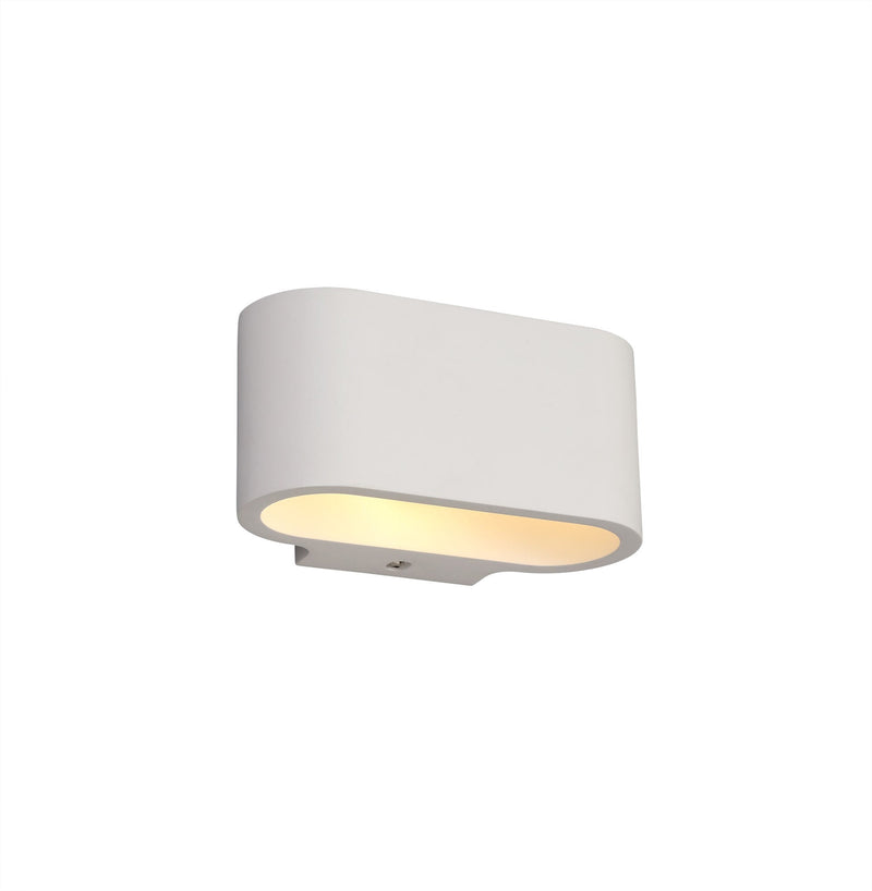 Deco Alina Oval Wall Lamp, 1 x G9, White Paintable Gypsum • D0495
