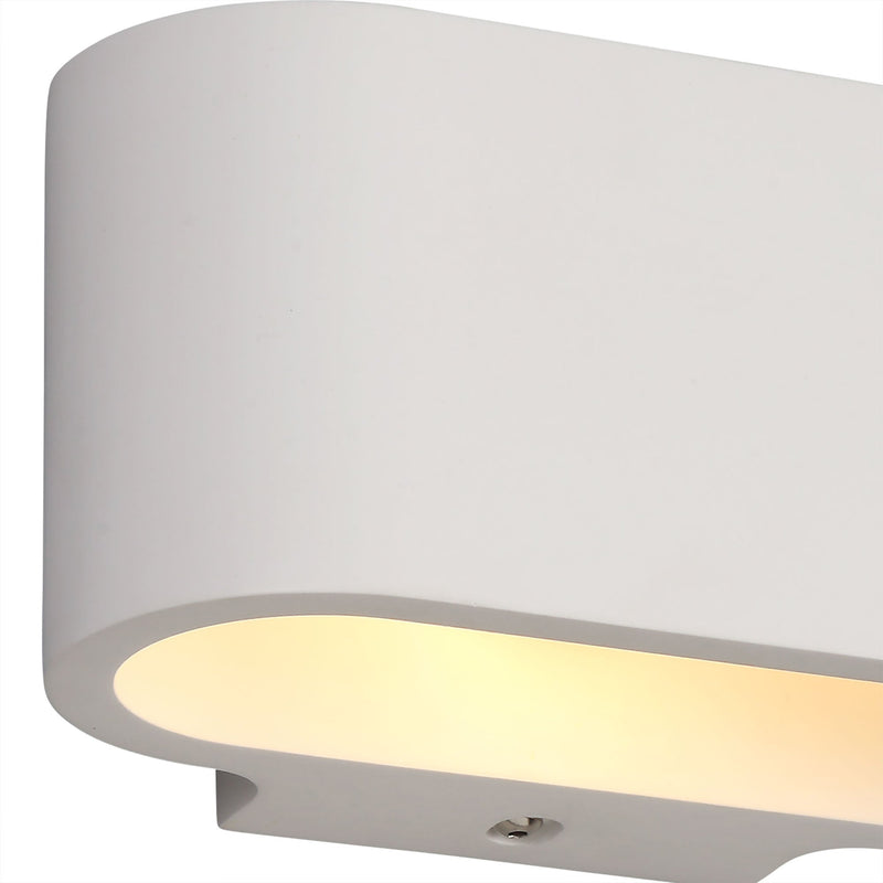 Deco Alina Oval Wall Lamp, 1 x G9, White Paintable Gypsum • D0495