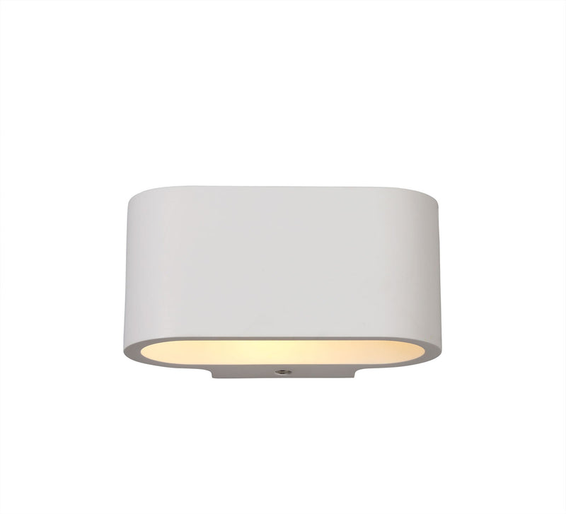 Deco Alina Oval Wall Lamp, 1 x G9, White Paintable Gypsum • D0495