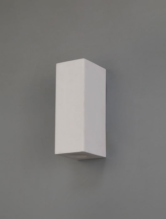Deco Alina Rectangular Up & Down Wall Lamp, 2 x GU10, White Paintable Gypsum • D0496