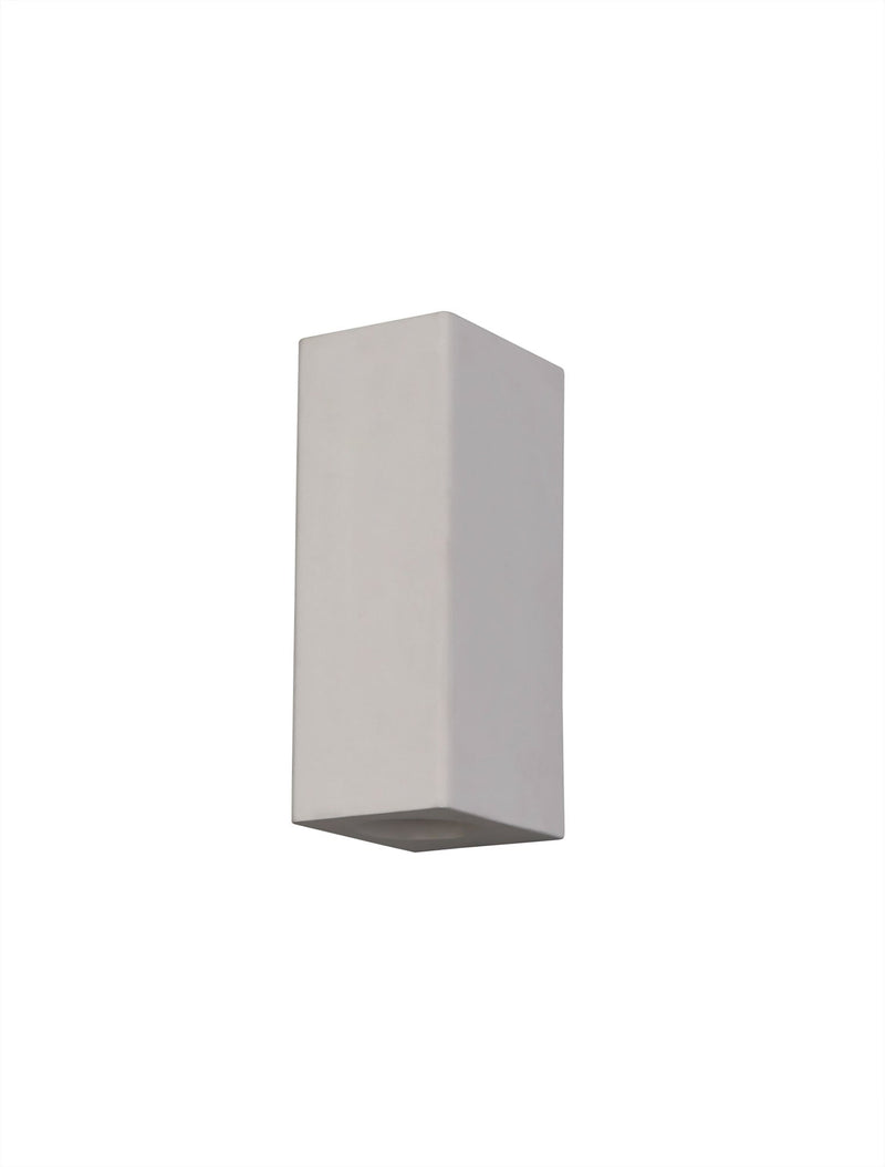 Deco Alina Rectangular Up & Down Wall Lamp, 2 x GU10, White Paintable Gypsum • D0496