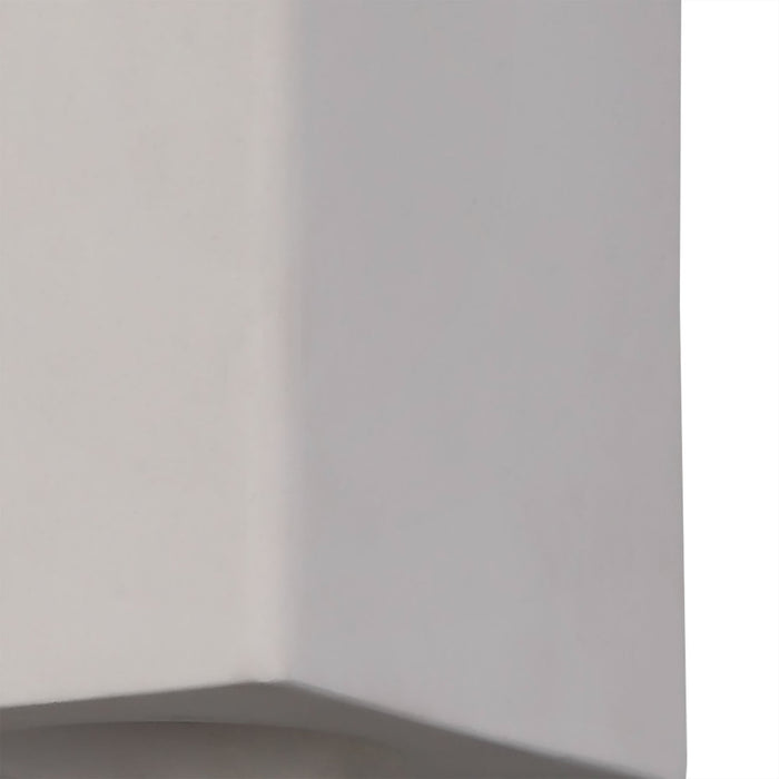 Deco Alina Rectangular Up & Down Wall Lamp, 2 x GU10, White Paintable Gypsum • D0496