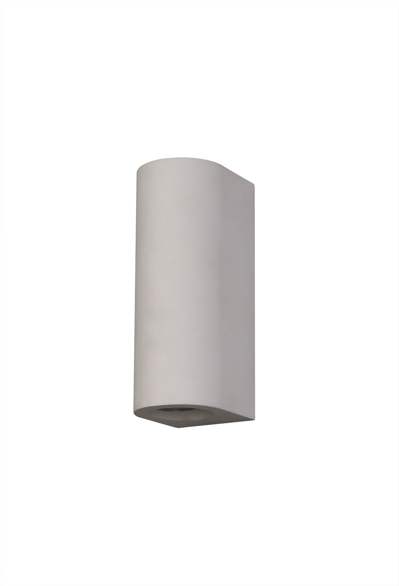 Deco Alina Cylinder Up & Down Wall Lamp, 2 x GU10, White Paintable Gypsum • D0497