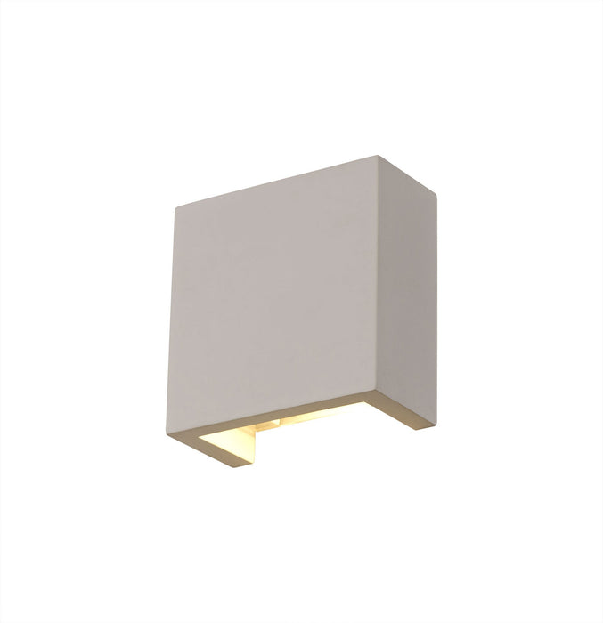 Deco Alina Square Wall Lamp, 6.5W LED, 3000K, 592lm, White Paintable Gypsum, 3yrs Warranty • D0498