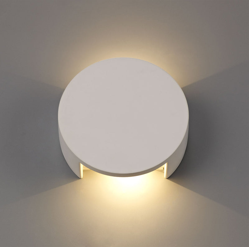 Deco Alina Round Wall Lamp, 6.5W LED, 3000K, 656lm, White Paintable Gypsum, 3yrs Warranty • D0499