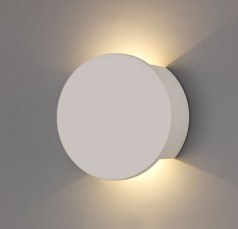 Deco Alina Round Wall Lamp, 6.5W LED, 3000K, 656lm, White Paintable Gypsum, 3yrs Warranty • D0499