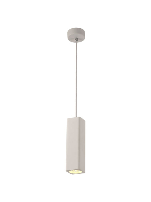 Deco Alina Rectangluar Pendant, 1 x GU10, White Paintable Gypsum • D0501