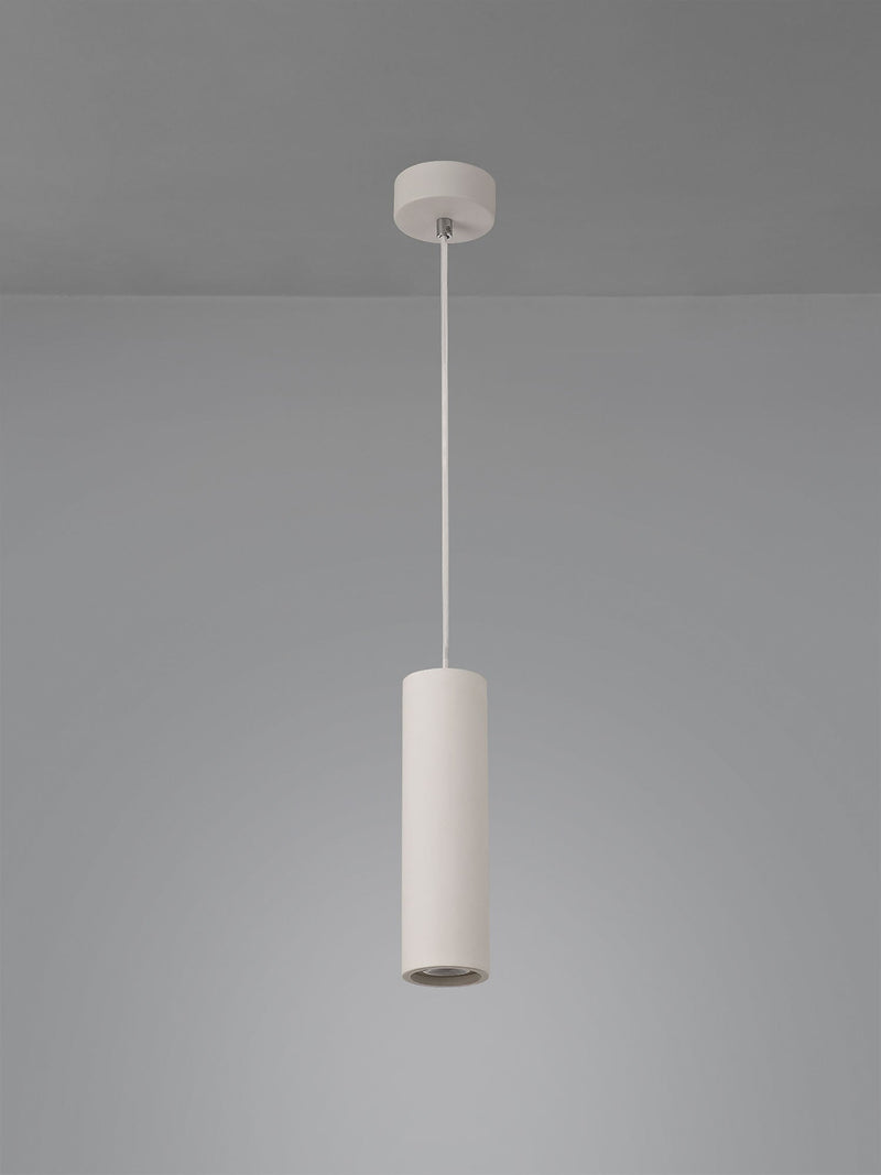 Deco Alina Cylinder Pendant, 1 x GU10, White Paintable Gypsum • D0502
