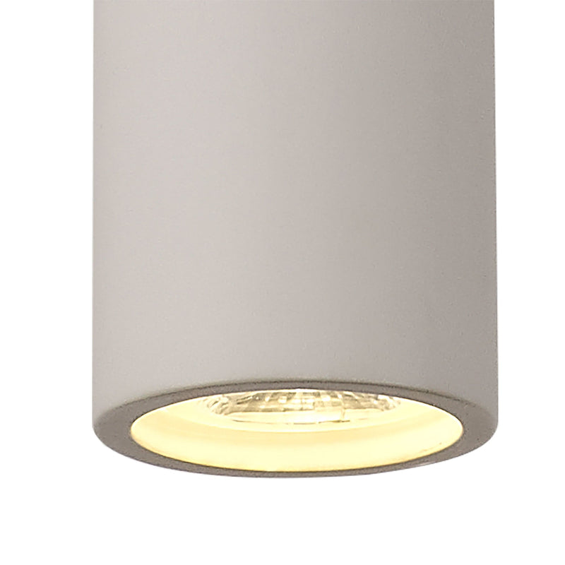 Deco Alina Cylinder Pendant, 1 x GU10, White Paintable Gypsum • D0502