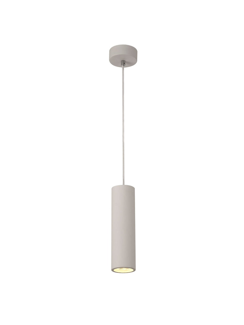 Deco Alina Cylinder Pendant, 1 x GU10, White Paintable Gypsum • D0502