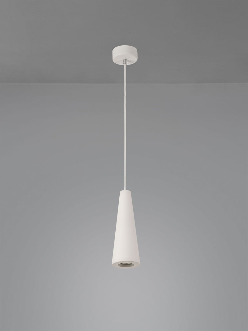 Deco Alina Cone Pendant, 1 x GU10, White Paintable Gypsum • D0503