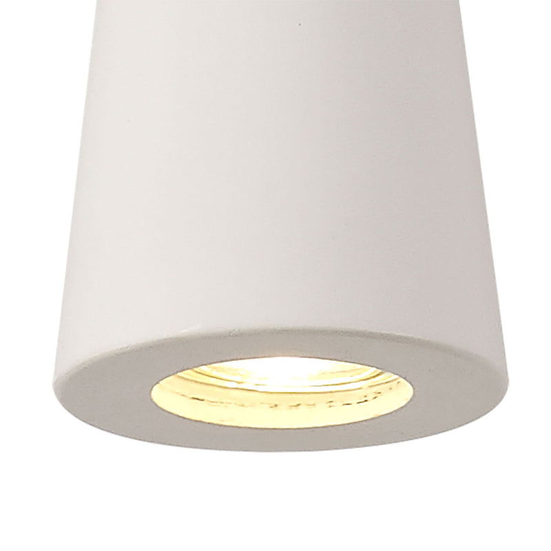 Deco Alina Cone Pendant, 1 x GU10, White Paintable Gypsum • D0503
