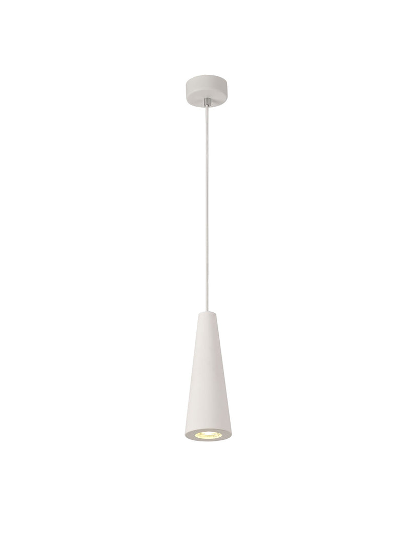 Deco Alina Cone Pendant, 1 x GU10, White Paintable Gypsum • D0503