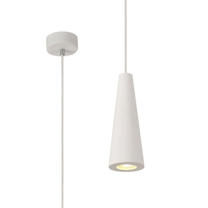 Deco Alina Cone Pendant, 1 x GU10, White Paintable Gypsum • D0503