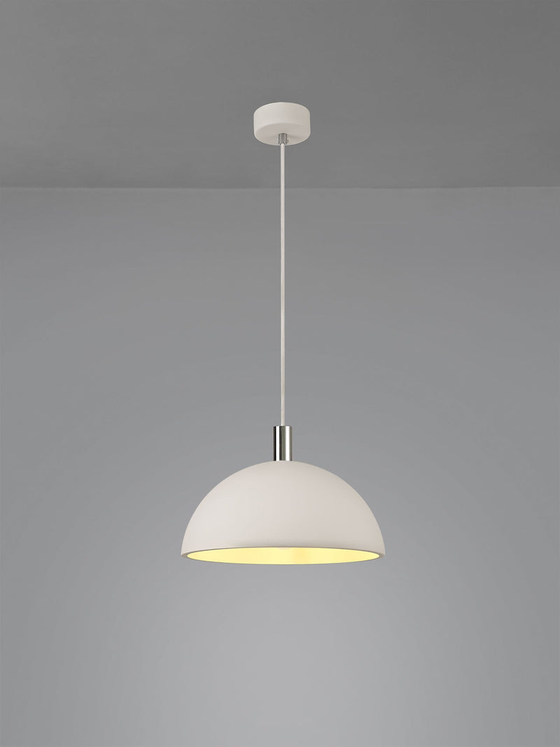 Deco Alina Dome Pendant, 1 x E27, White Paintable Gypsum • D0504