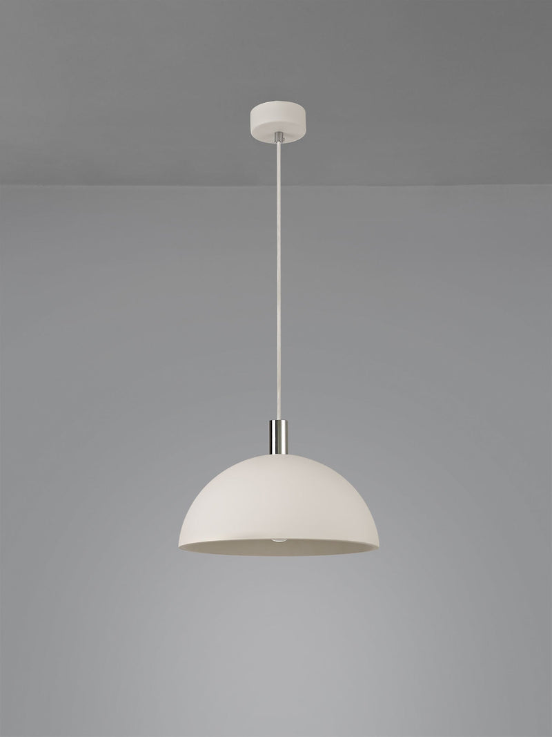 Deco Alina Dome Pendant, 1 x E27, White Paintable Gypsum • D0504