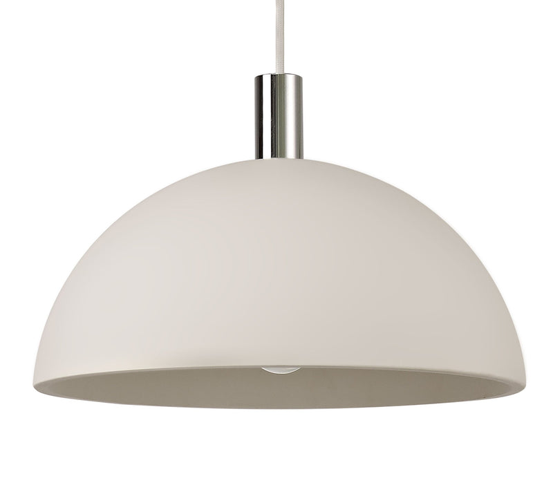 Deco Alina Dome Pendant, 1 x E27, White Paintable Gypsum • D0504