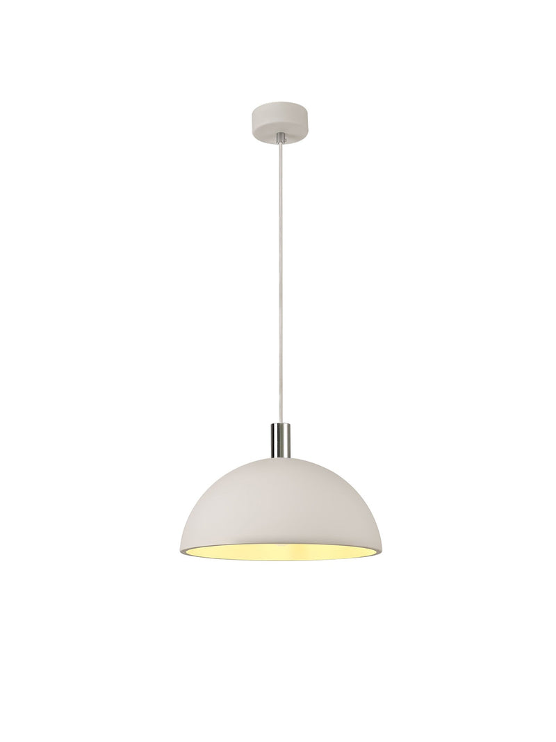 Deco Alina Dome Pendant, 1 x E27, White Paintable Gypsum • D0504
