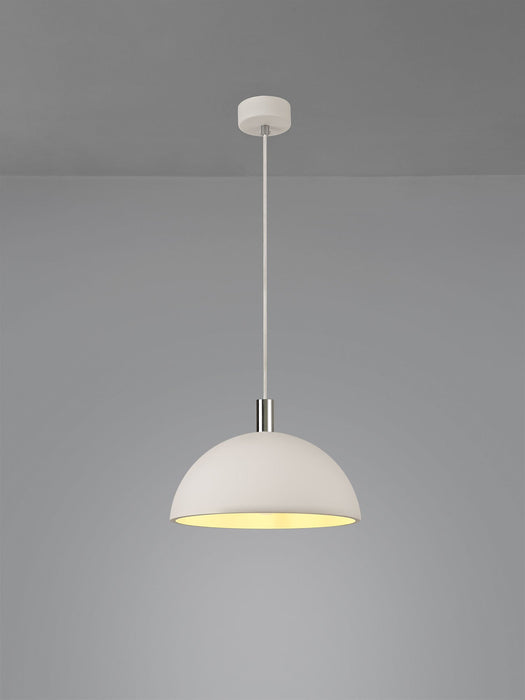 Deco Alina Dome Pendant, 1 x E27, White Paintable Gypsum • D0504