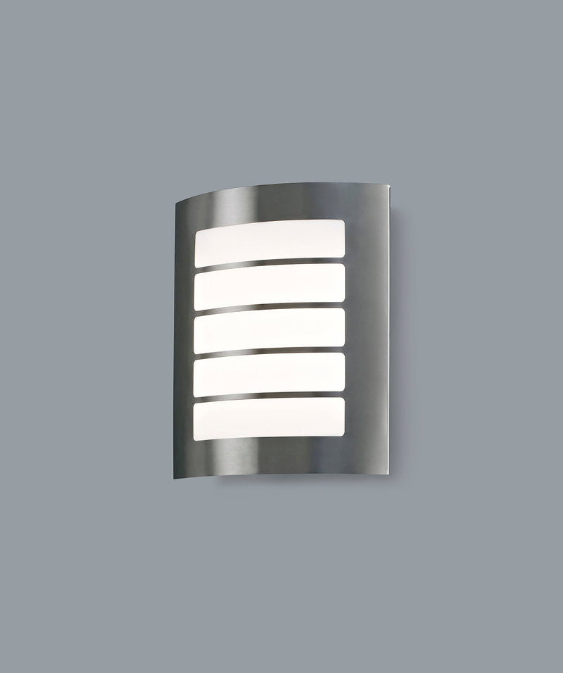 Deco Allegra Flush Wall Lamp 216mm x 178mm With Rectangular Slot Cover, 14W LED IP44, Ext/Interior, 4000K, Stainless Steel /Frosted PC Diffuser • D0263