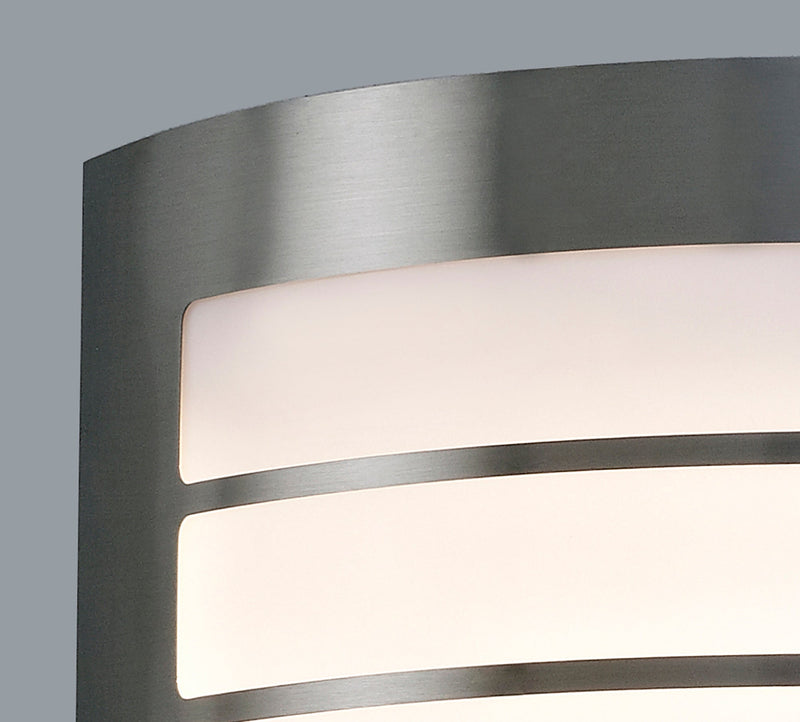 Deco Allegra Flush Wall Lamp 216mm x 178mm With Rectangular Slot Cover, 14W LED IP44, Ext/Interior, 4000K, Stainless Steel /Frosted PC Diffuser • D0263