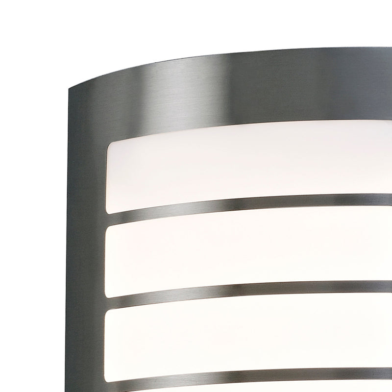 Deco Allegra Flush Wall Lamp 216mm x 178mm With Rectangular Slot Cover, 14W LED IP44, Ext/Interior, 4000K, Stainless Steel /Frosted PC Diffuser • D0263