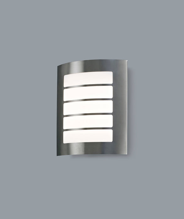 Deco Allegra Flush Wall Lamp 216mm x 178mm With Rectangular Slot Cover, 14W LED IP44, Ext/Interior, 4000K, Stainless Steel /Frosted PC Diffuser • D0263