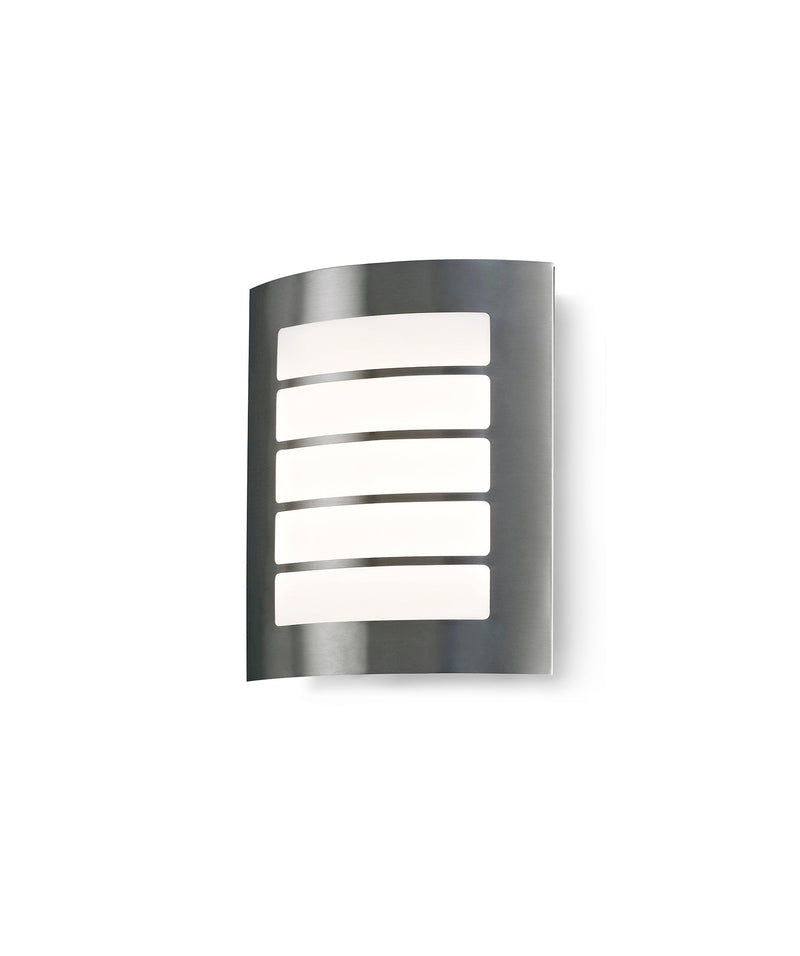 Deco Allegra Flush Wall Lamp 216mm x 178mm With Rectangular Slot Cover, 14W LED IP44, Ext/Interior, 4000K, Stainless Steel /Frosted PC Diffuser • D0263