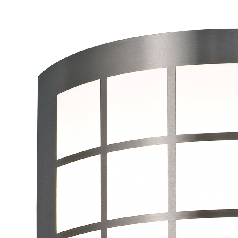 Deco Allegra Flush Wall Lamp 216mm x 178mm With Square Grid Cover, 14W LED IP44, Ext/Interior, 4000K, Stainless Steel /Frosted PC Diffuser • D0264