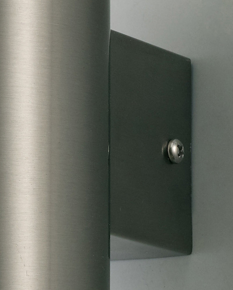 Deco Alpin Up & Downward Lighting Cylinder Wall Lamp, 2x4W LED IP44, Ext/Interior, 4000K, Stainless Steel /Frosted Polycarbonate Diffuser • D0262