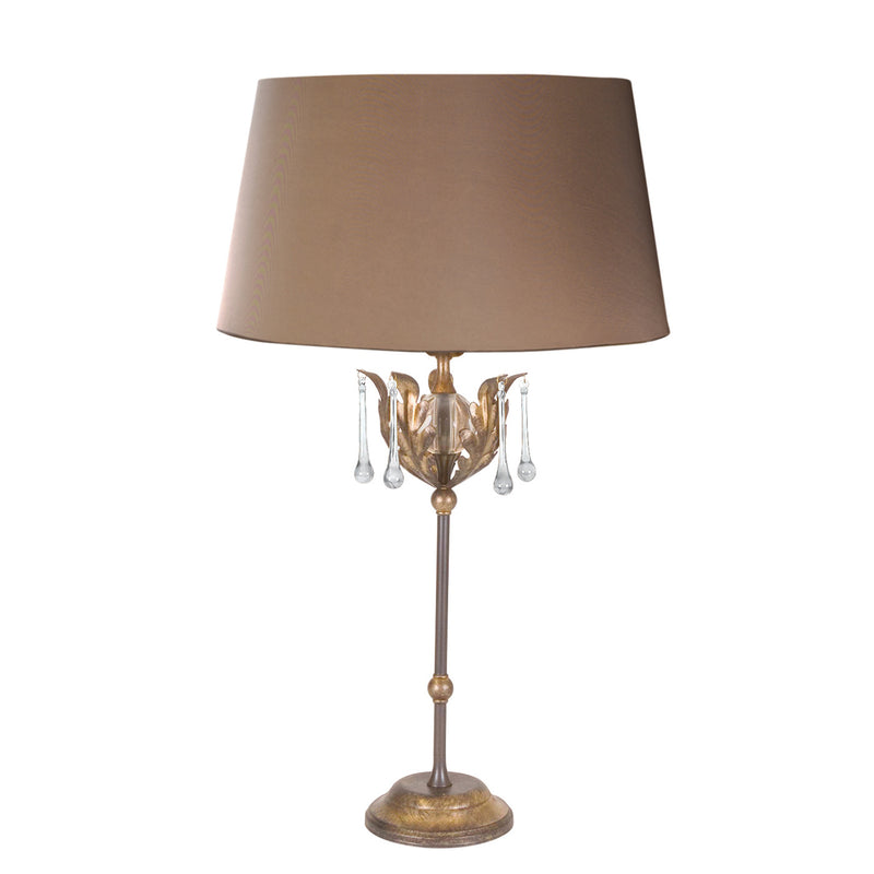 Elstead Lighting AML-TL-BRONZE Amarilli Single Light Table Lamp in Bronze Finish Complete With Brown Shade