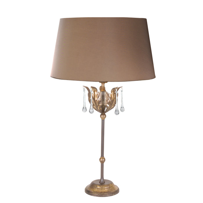 Elstead Lighting AML-TL-BRONZE Amarilli Single Light Table Lamp in Bronze Finish Complete With Brown Shade
