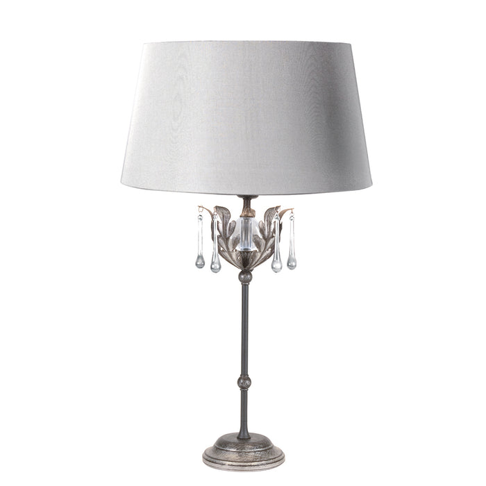Elstead Lighting AML-TL-BLK-SIL Amarilli Single Light Table Lamp in Black/Silver Finish Complete With Silver Shade