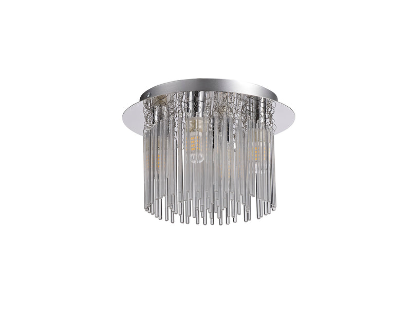 Regal lighting SL-2223 4 Light Flush Ceiling Light Polished Chrome And Clear Glass IP44