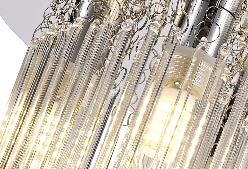 Regal lighting SL-2223 4 Light Flush Ceiling Light Polished Chrome And Clear Glass IP44