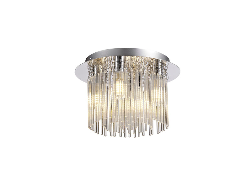 Regal lighting SL-2223 4 Light Flush Ceiling Light Polished Chrome And Clear Glass IP44