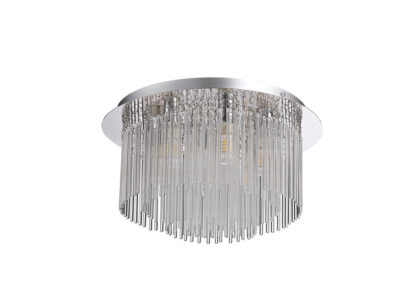 Regal lighting SL-2222 6 Light Flush Ceiling Light Polished Chrome And Clear Glass IP44