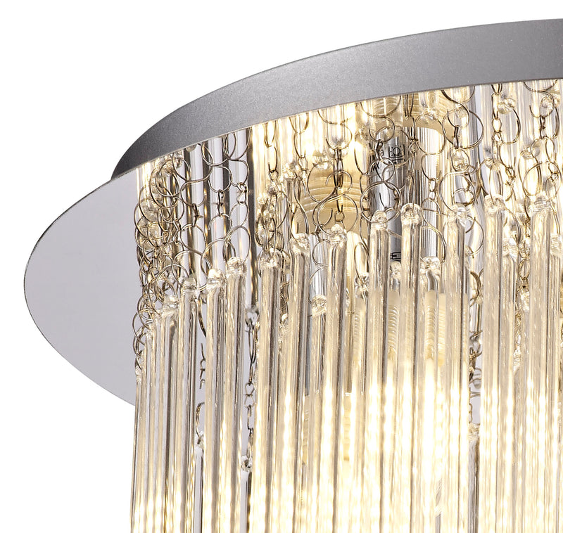 Regal lighting SL-2222 6 Light Flush Ceiling Light Polished Chrome And Clear Glass IP44
