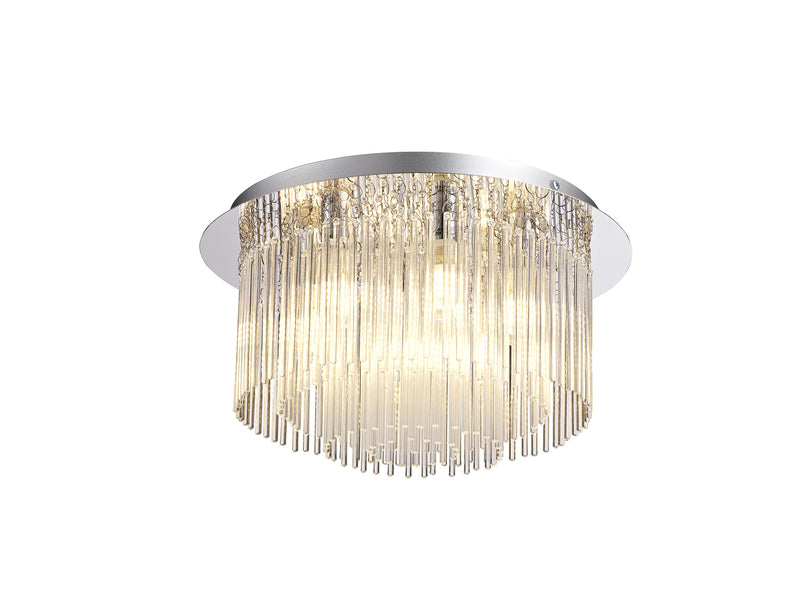 Regal lighting SL-2222 6 Light Flush Ceiling Light Polished Chrome And Clear Glass IP44
