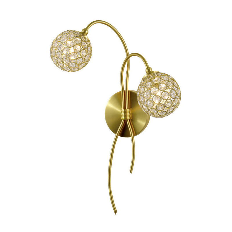 Diyas  Apollo Wall Lamp 2 Light G9 Satin Brass/Crystal • IL20690