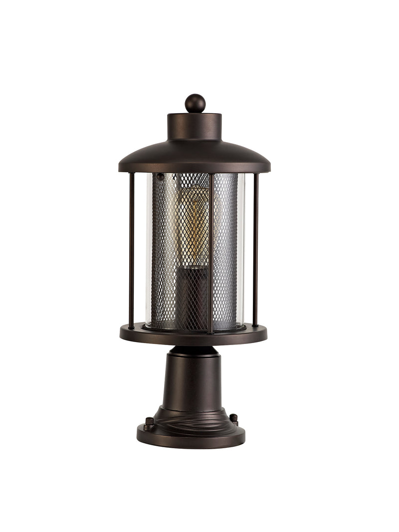 Regal Lighting SL-1985 1 Light Outdoor Post Light Antique Bronze With Clear Glass IP54