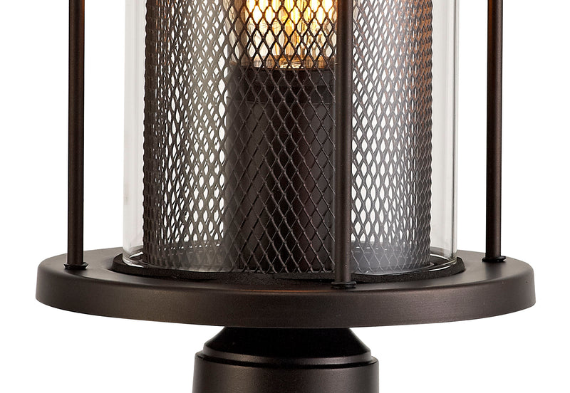 Regal Lighting SL-1985 1 Light Outdoor Post Light Antique Bronze With Clear Glass IP54