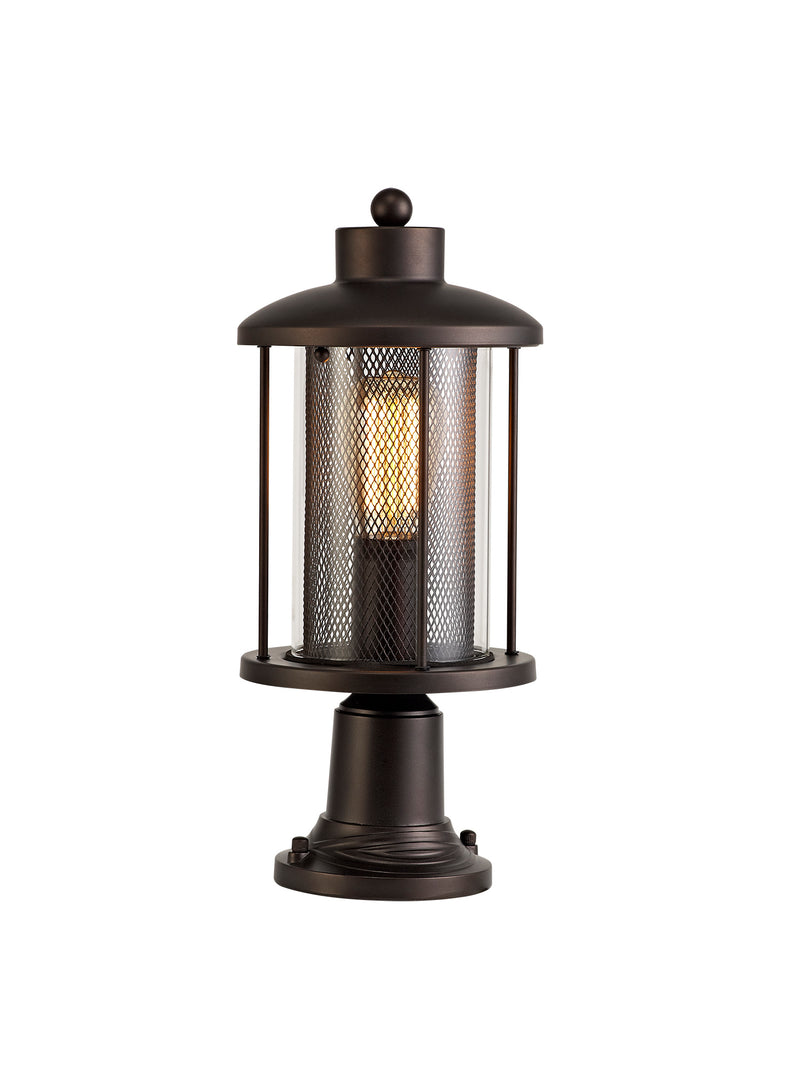 Regal Lighting SL-1985 1 Light Outdoor Post Light Antique Bronze With Clear Glass IP54