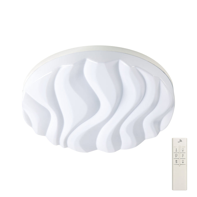 Mantra M5040R Arena Ceiling/Wall Light Large Round 60W LED IP44 , Tuneable 3000K-6500K, 4500lm, Dimmable via RF Remote Ctrl Matt White/White Acrylic, 3yrs Warranty • M5040R