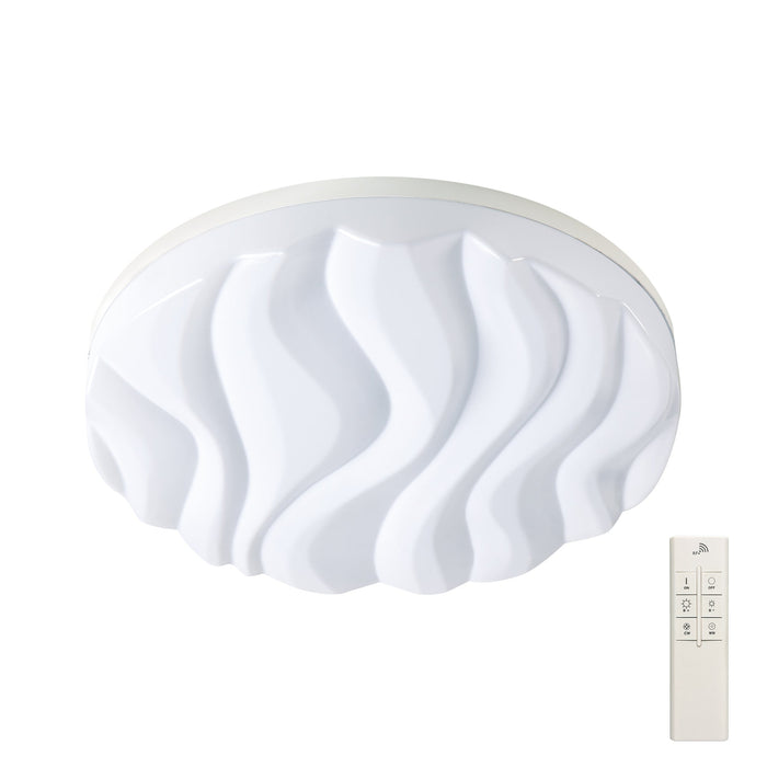 Mantra M5040R Arena Ceiling/Wall Light Large Round 60W LED IP44 , Tuneable 3000K-6500K, 4500lm, Dimmable via RF Remote Ctrl Matt White/White Acrylic, 3yrs Warranty • M5040R