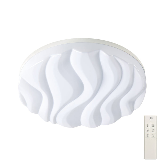 Mantra M5041R Arena Ceiling/Wall Light Medium Round 40W LED IP44, Tuneable 3000K-6500K, 3200lm, Dimmable via RF Remote Ctrl Matt White/White Acrylic, 3yrs Warranty • M5041R