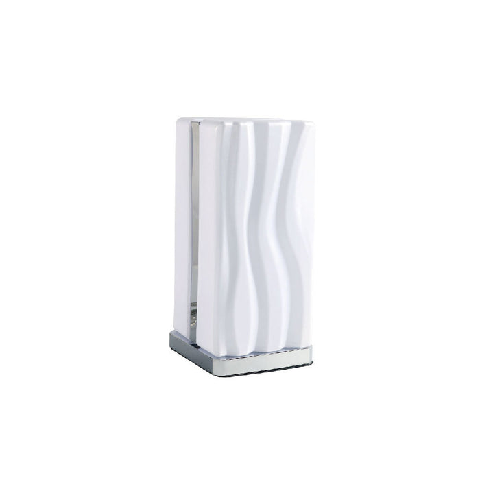 Mantra M5046 Arena Table Lamp 8W LED White IP20 3000K, 1080lm, Polished Chrome/White Acrylic, 3yrs Warranty • M5046