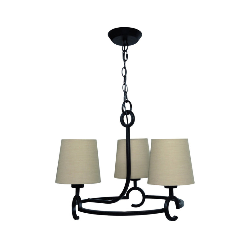 Mantra M5211 Argi Pendant 3 Light E27 With Taupe Shades Brown Oxide • M5211